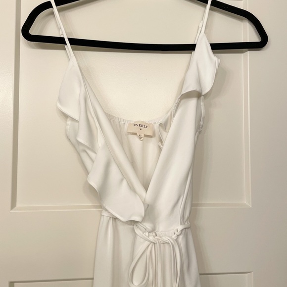 Everly White Ruffle Wrap Maxi Dress - Picture 6 of 7